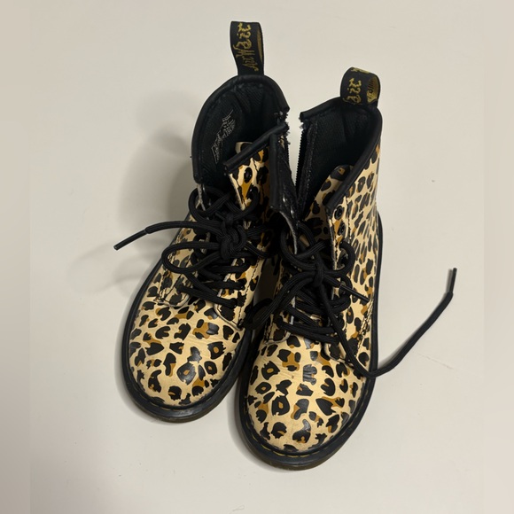 Dr. Martens Other - Dr. Martens Kids Delaney Leopard Print Combat Boots | Size 12 | Animal Print